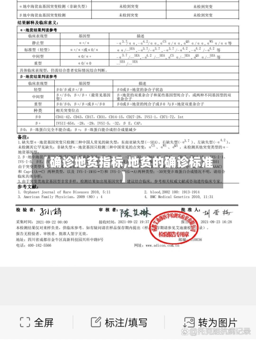 【确诊地贫指标,地贫的确诊标准】