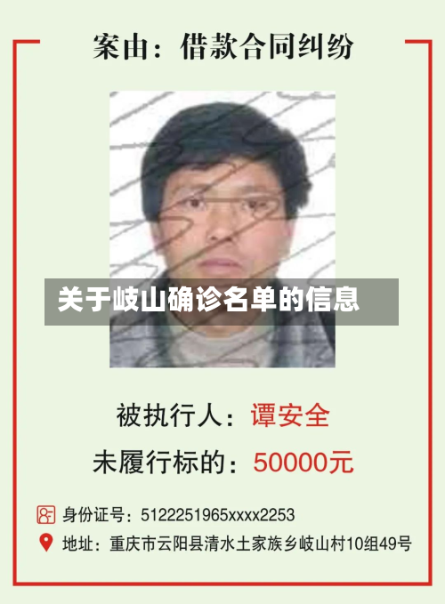 关于岐山确诊名单的信息