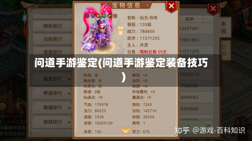 问道手游鉴定(问道手游鉴定装备技巧)