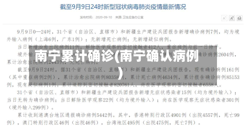 南宁累计确诊(南宁确认病例)