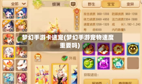 梦幻手游卡速宠(梦幻手游宠物速度重要吗)