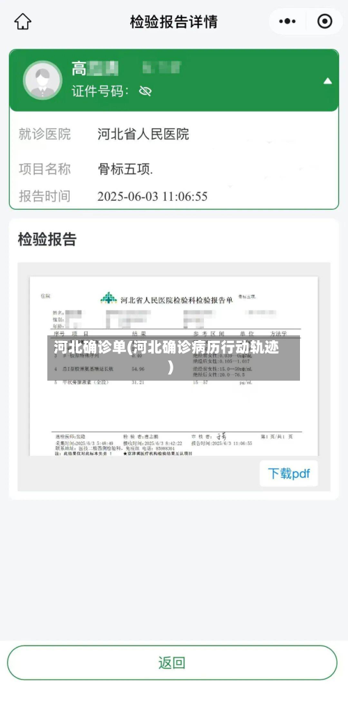 河北确诊单(河北确诊病历行动轨迹)